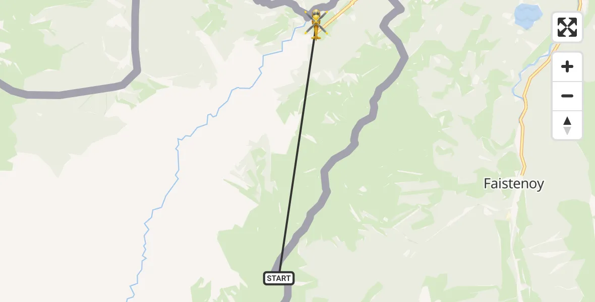 Routekaart van de vlucht: Rettungshubschrauber nach Wald