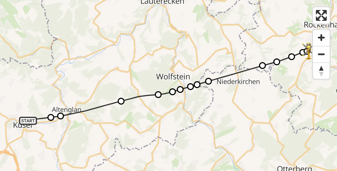 Routekaart van de vlucht: Rettungshubschrauber nach Imsweiler UL