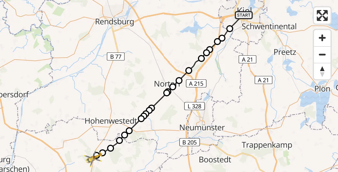 Routekaart van de vlucht: Rettungshubschrauber nach Ridders