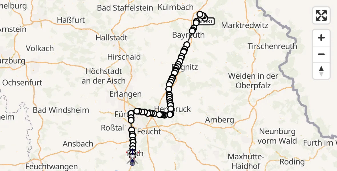 Routekaart van de vlucht: Polizeihubschrauber nach Barnsdorf, Barnsdorfser Hauptstraße