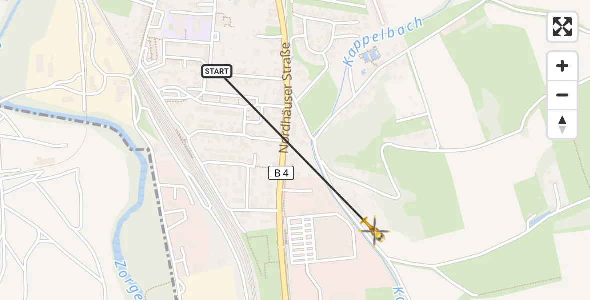 Flugroute Rettungshubschrauber Niedersachswerfen - Niedersachswerfen, 03 März 2026, 17:24