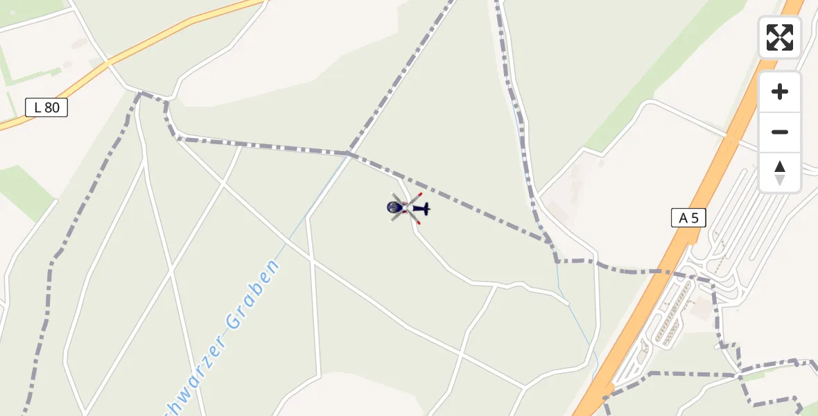 Flugroute Polizeihubschrauber Halberstung - Halberstung, 03 März 2026, 21:36