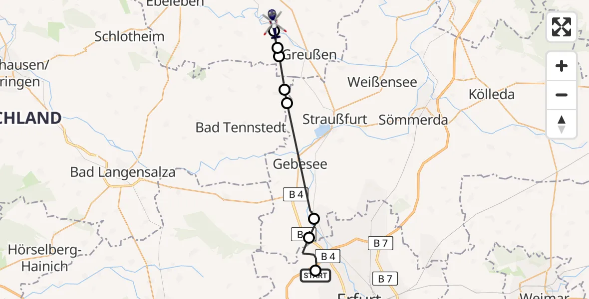 Routekaart van de vlucht: Polizeihubschrauber nach Wasserthaleben, Bahnhofstraße