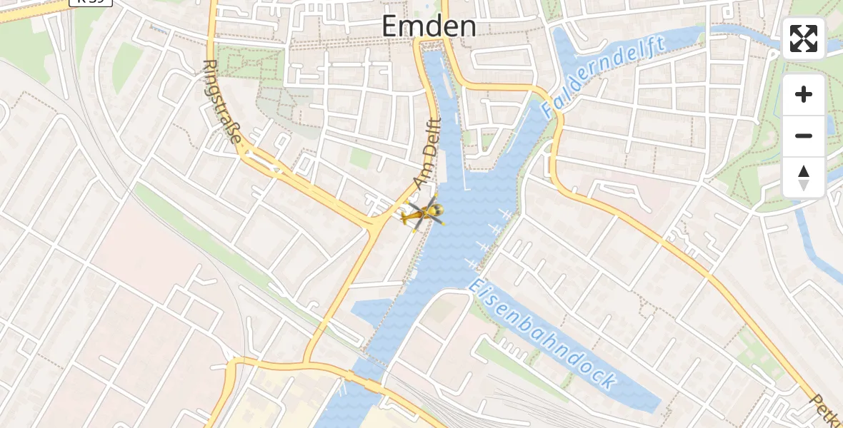 Flugroute Ambulanzhubschrauber Emden - Emden, 04 März 2026, 03:05