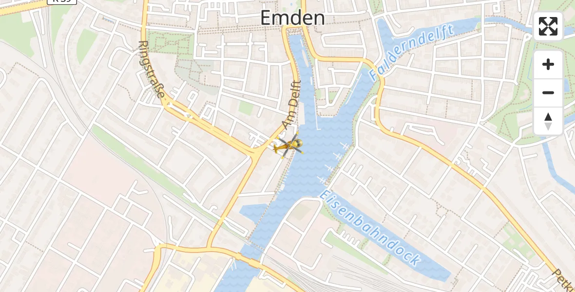 Flugroute Ambulanzhubschrauber Emden - Emden, 04 März 2026, 03:05