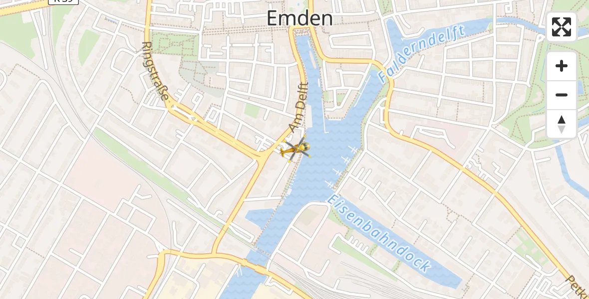 Routekaart van de vlucht: Ambulanzhubschrauber nach Emden