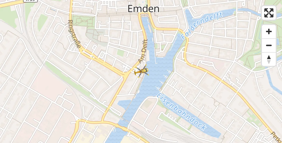 Flugroute Ambulanzhubschrauber Emden - Emden, 04 März 2026, 03:05