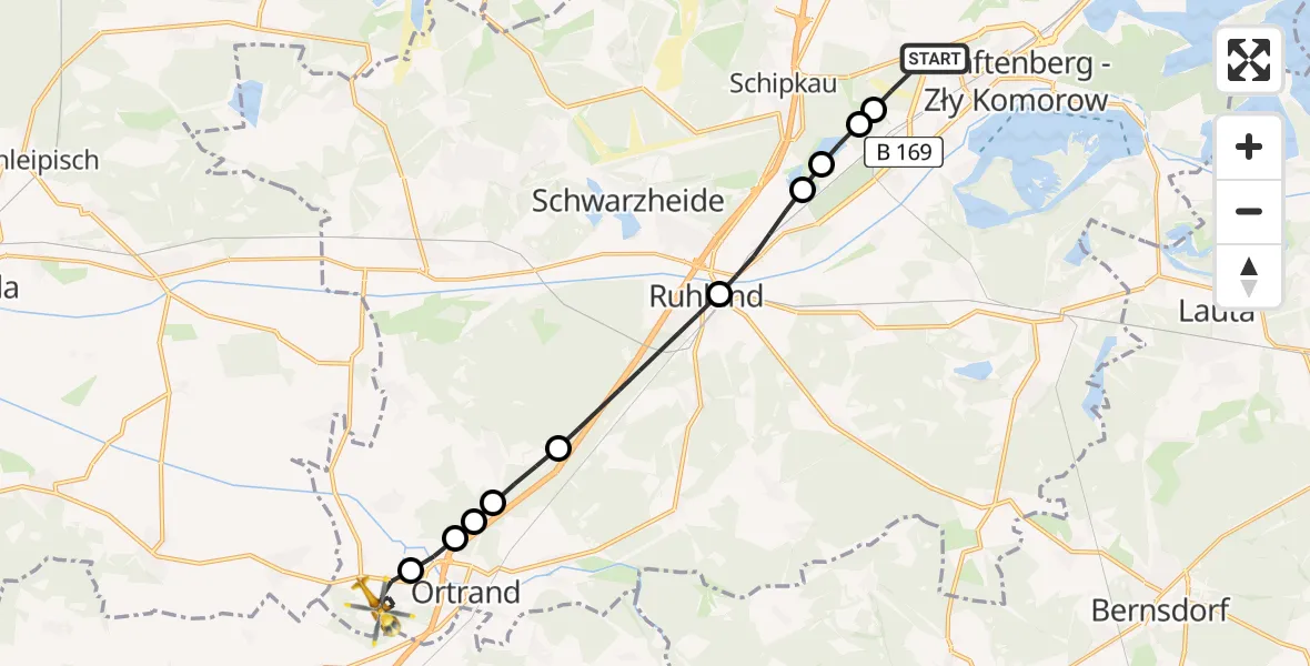 Routekaart van de vlucht: Ambulanzhubschrauber nach Großkmehlen, Blochwitzer Straße