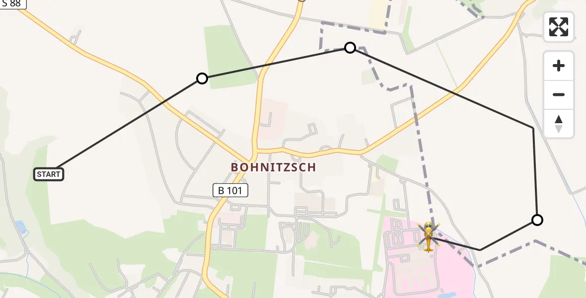 Flugroute Rettungshubschrauber Meißen - Nassau, 04 März 2026, 07:44