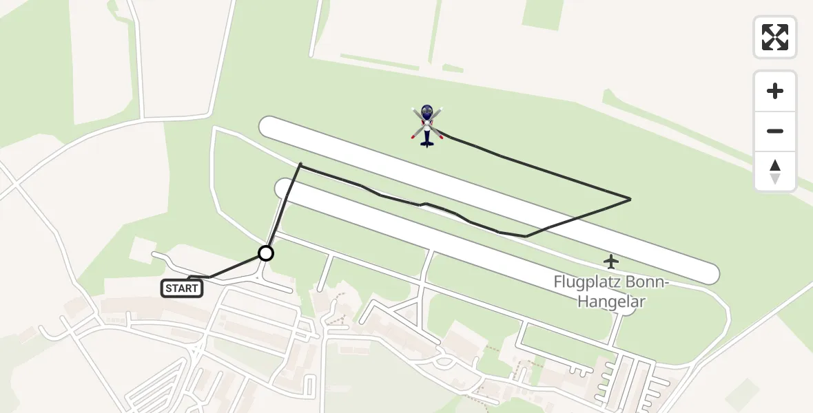 Flugroute Polizeihubschrauber Sankt Augustin - Bonn-Hangelar Airfield, 04 März 2026, 08:02