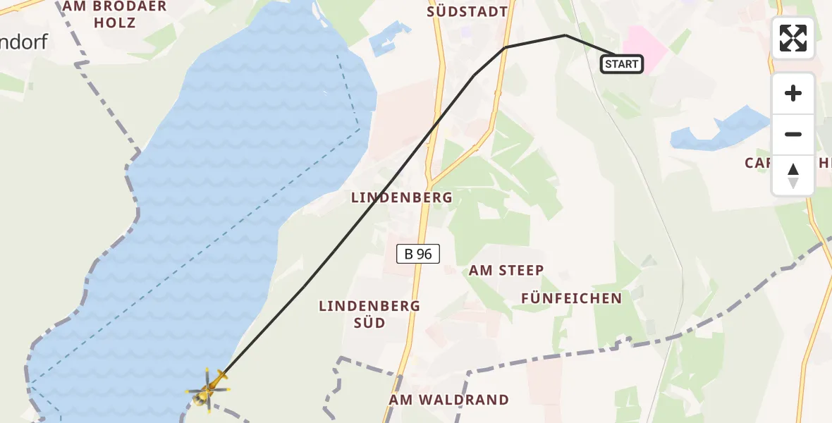 Flugroute Rettungshubschrauber Neubrandenburg - Neubrandenburg, 04 März 2026, 10:31