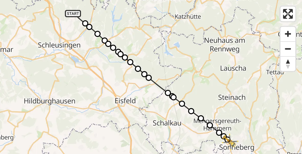 Flugroute Rettungshubschrauber Breitenbach - Wehd, 04 März 2026, 11:00