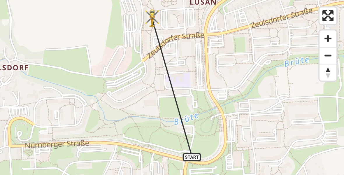 Flugroute Rettungshubschrauber Gera - Gera, 04 März 2026, 12:26