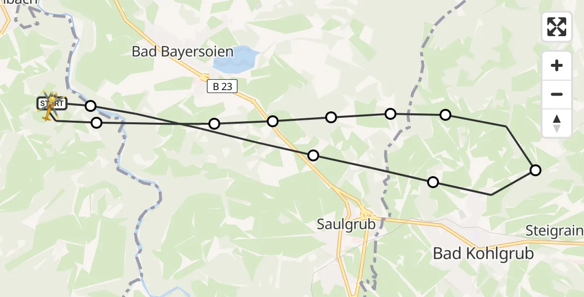 Flugroute Rettungshubschrauber Wildsteig - Wildsteig, 04 März 2026, 13:16