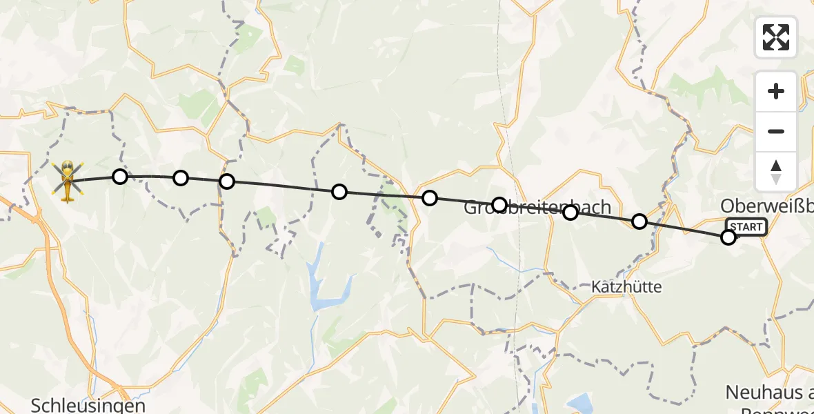 Routekaart van de vlucht: Rettungshubschrauber nach St. Kilian, Schlangenweg