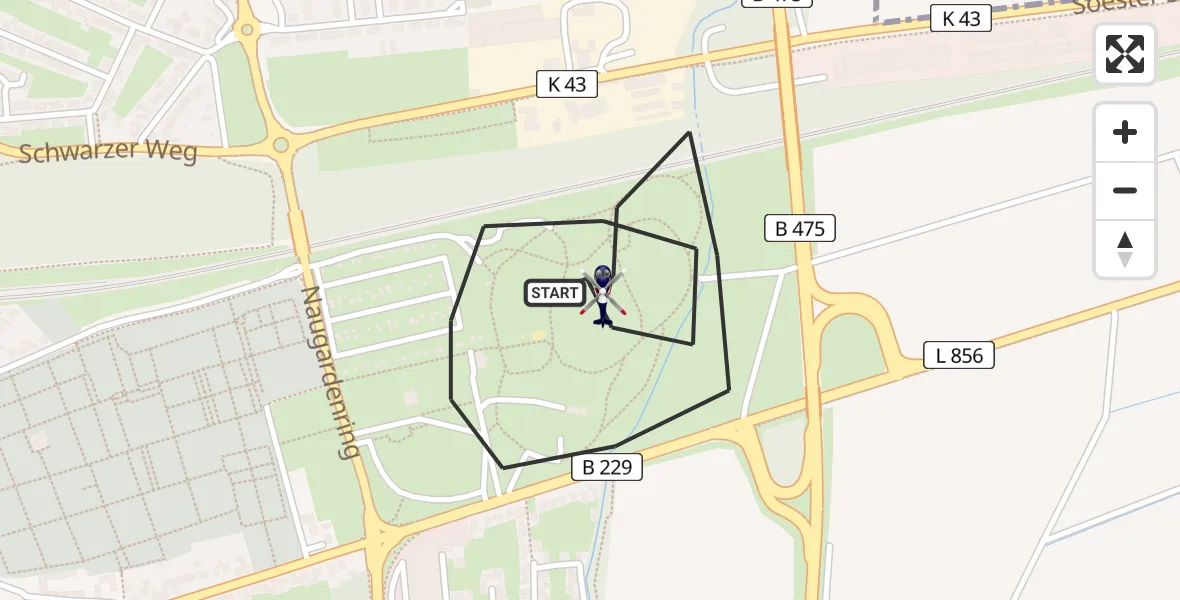 Flugroute Polizeihubschrauber Soest - Soest, 04 März 2026, 16:12