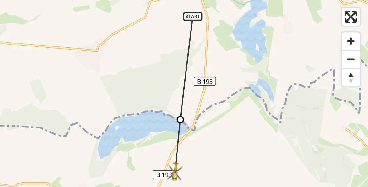 Flugroute Rettungshubschrauber Penzlin - Peckatel, 04 März 2026, 17:13