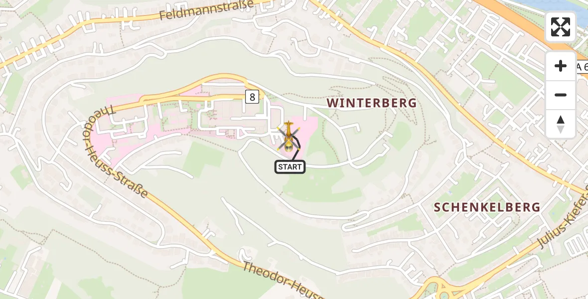 Routekaart van de vlucht: Rettungshubschrauber nach Saarbrücken, Winterberg