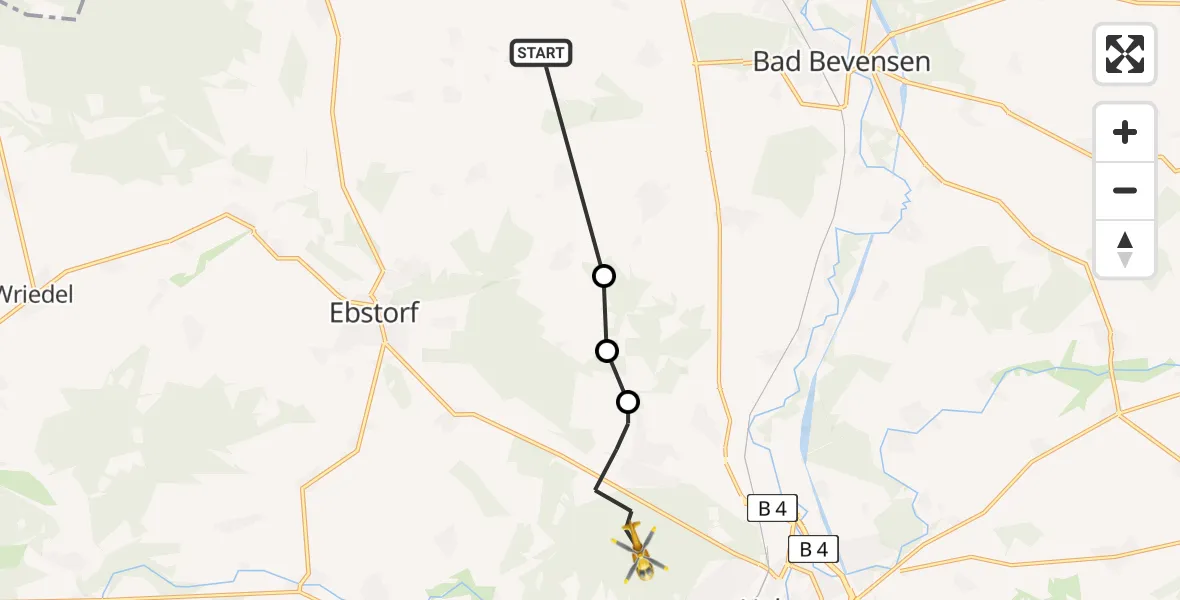 Routekaart van de vlucht: Rettungshubschrauber nach Uelzen, Barnser Weg