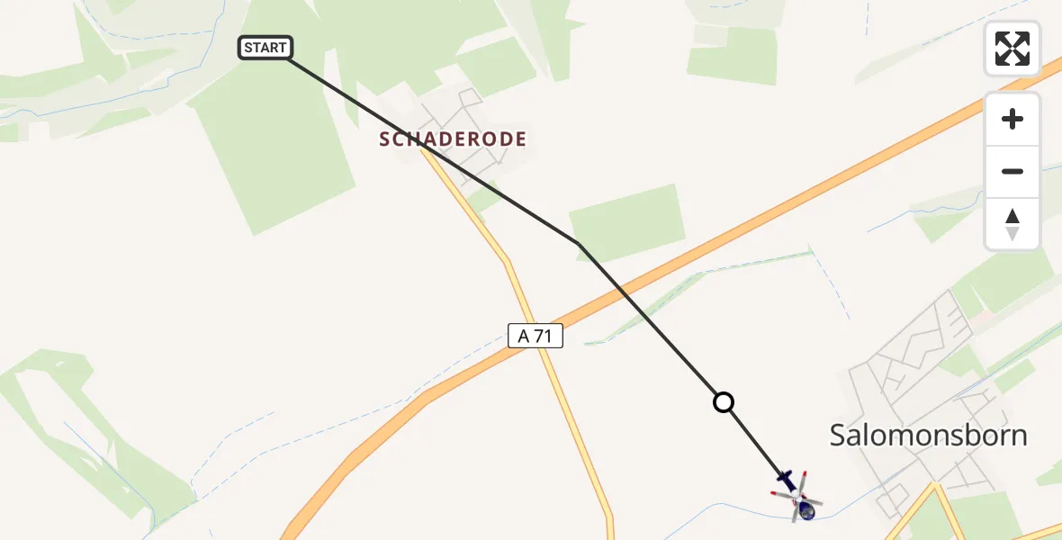 Flugroute Polizeihubschrauber Alach - Salomonsborn, 05 März 2026, 00:37