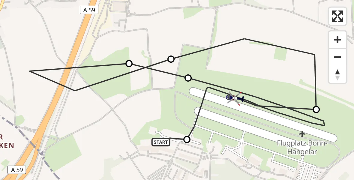 Flugroute Polizeihubschrauber Sankt Augustin - Bonn-Hangelar Airfield, 05 März 2026, 07:00