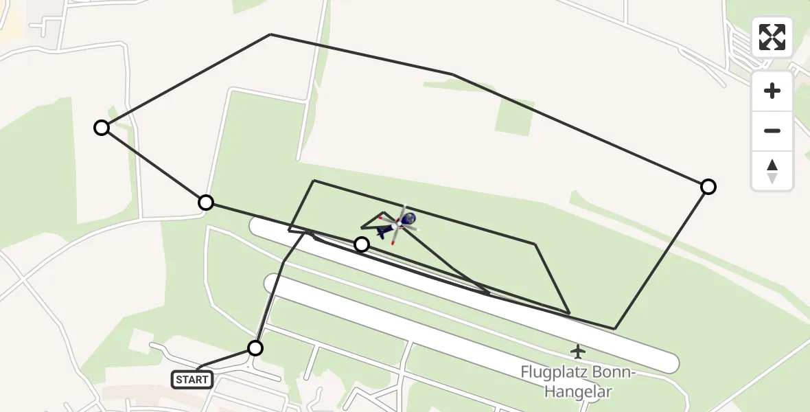 Flugroute Polizeihubschrauber Sankt Augustin - Bonn-Hangelar Airfield, 05 März 2026, 07:27