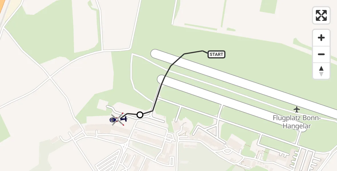 Flugroute Polizeihubschrauber Bonn-Hangelar Airfield - Sankt Augustin, 05 März 2026, 07:48