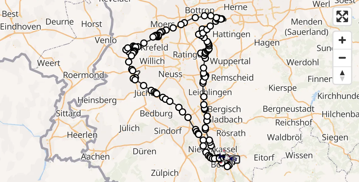 Flugroute Polizeihubschrauber Sankt Augustin - Sankt Augustin, 05 März 2026, 08:09