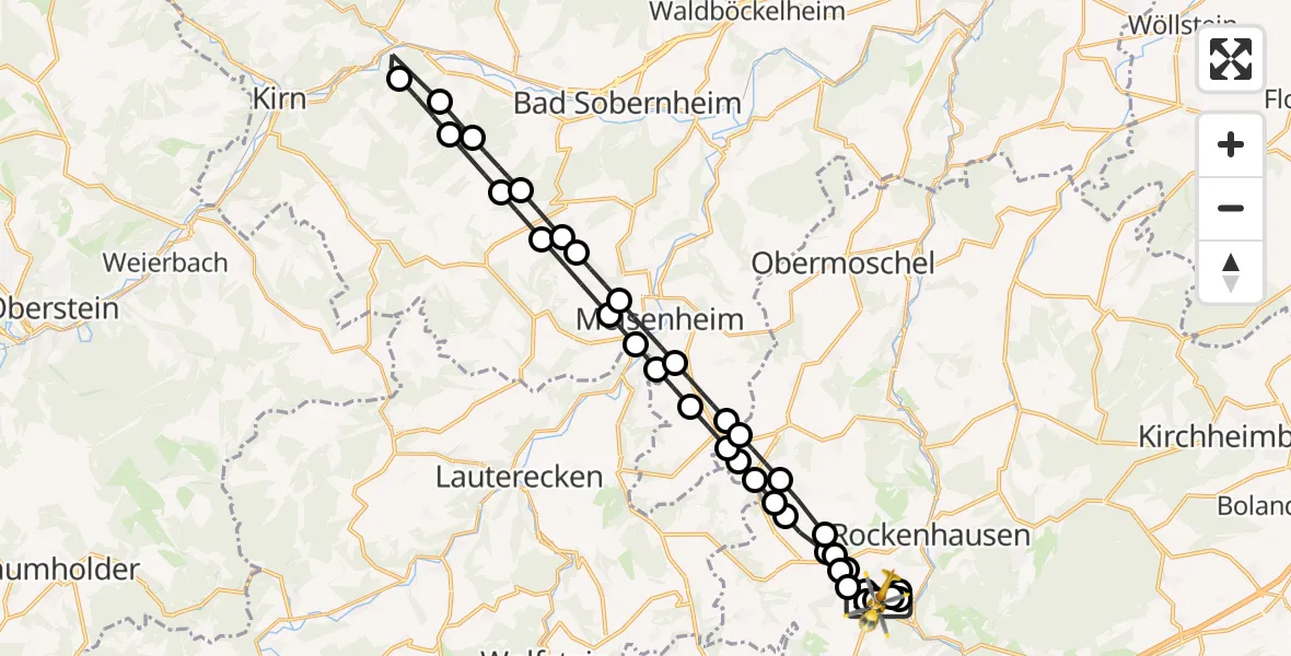 Flugroute Rettungshubschrauber Imsweiler UL - Imsweiler UL, 05 März 2026, 08:41
