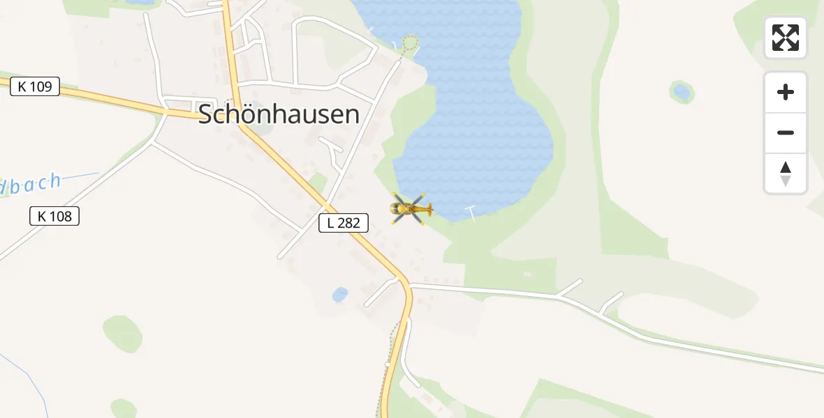 Flugroute Rettungshubschrauber Schönhausen - Schönhausen, 05 März 2026, 09:01