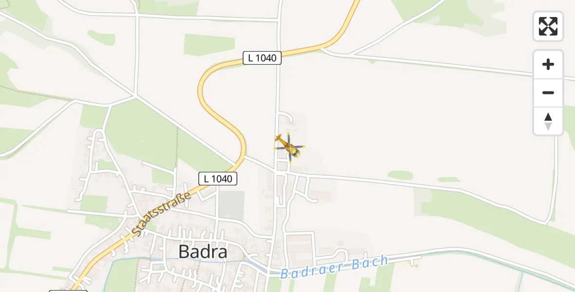 Flugroute Rettungshubschrauber Badra - Badra, 05 März 2026, 10:40