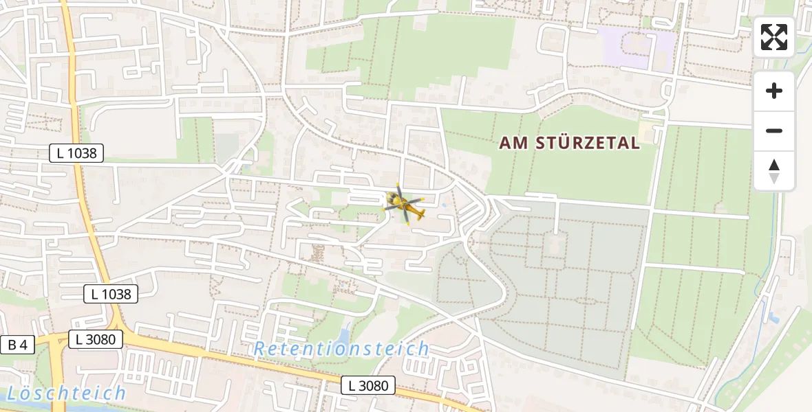 Flugroute Rettungshubschrauber Nordhausen - Nordhausen, 05 März 2026, 11:22