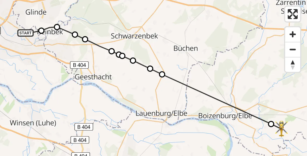 Flugroute Rettungshubschrauber Hamburg - Besitz, 05 März 2026, 11:39