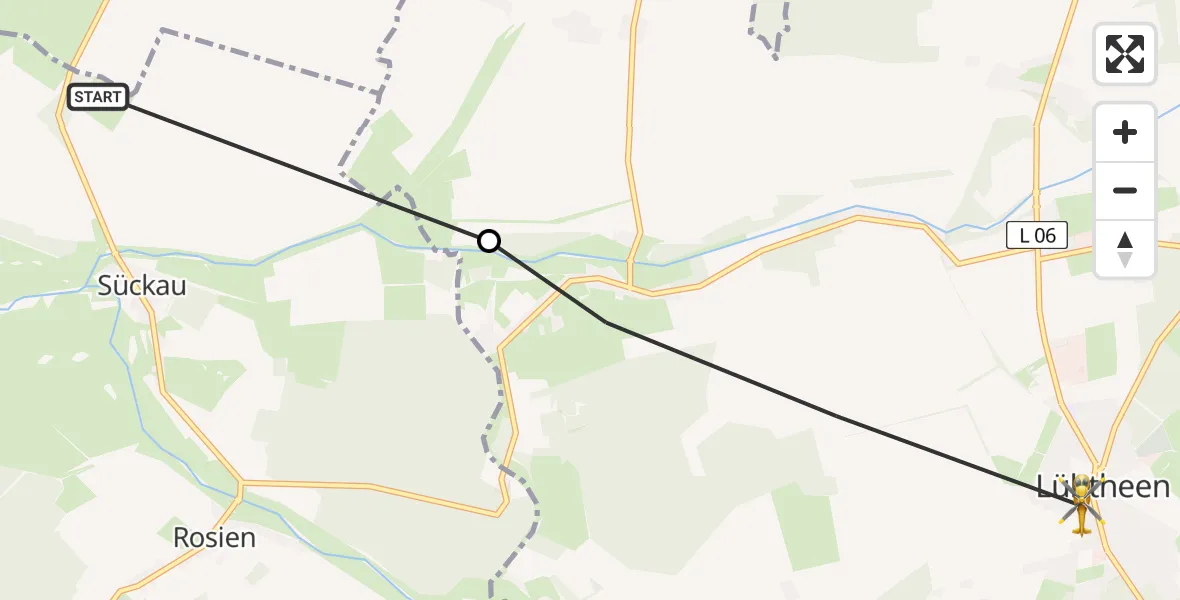 Routekaart van de vlucht: Rettungshubschrauber nach Lübtheen, Lindenstraße