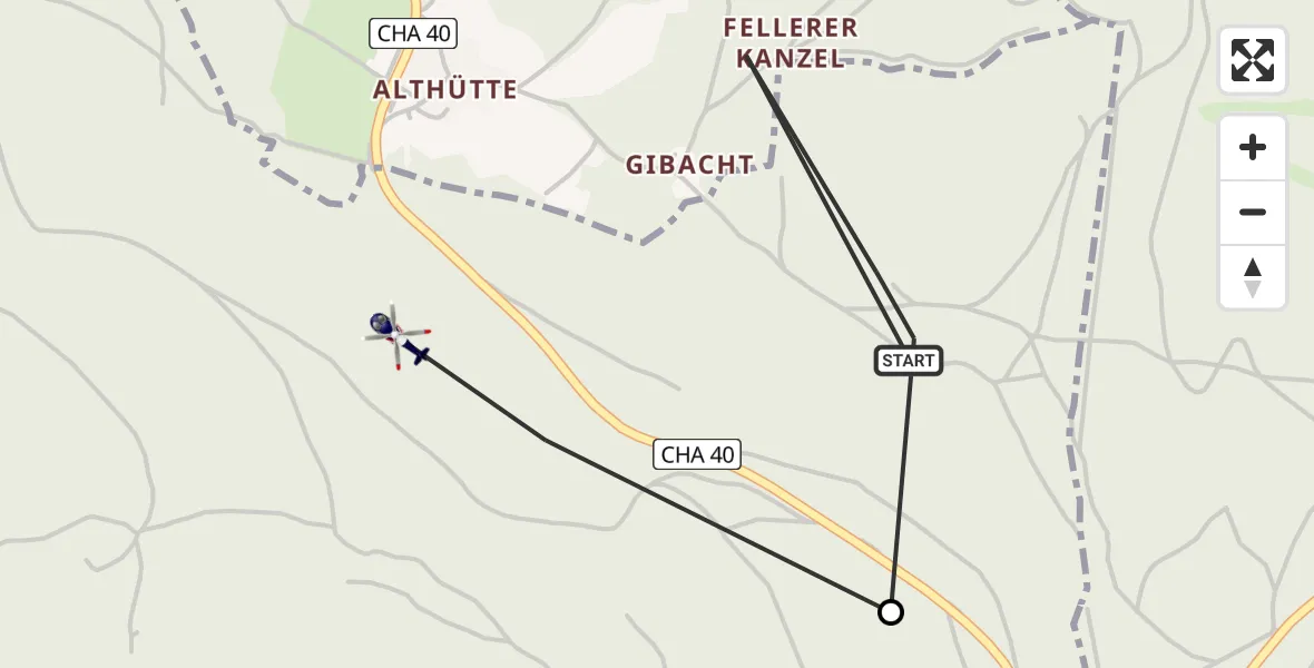 Flugroute Polizeihubschrauber Waldmünchen - Gleißenberg, 05 März 2026, 12:26