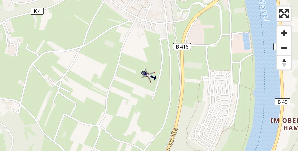 Flugroute Polizeihubschrauber Güls - Güls, 05 März 2026, 12:45