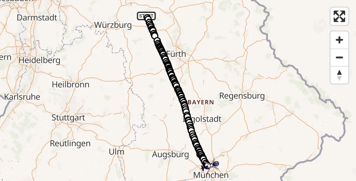 Flugroute Polizeihubschrauber Wustvieler Forst - Schleissheim Airfield, 05 März 2026, 13:03