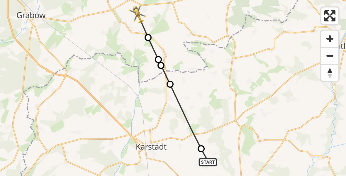 Routekaart van de vlucht: Rettungshubschrauber nach Möllenbeck, K 55