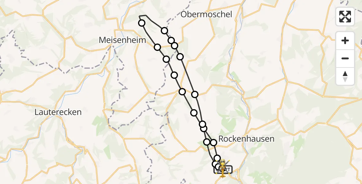 Flugroute Rettungshubschrauber Imsweiler UL - Imsweiler UL, 05 März 2026, 14:01