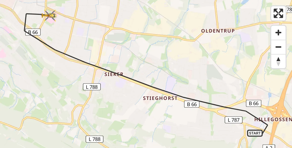 Flugroute Rettungshubschrauber Bielefeld - Bielefeld, 05 März 2026, 14:37