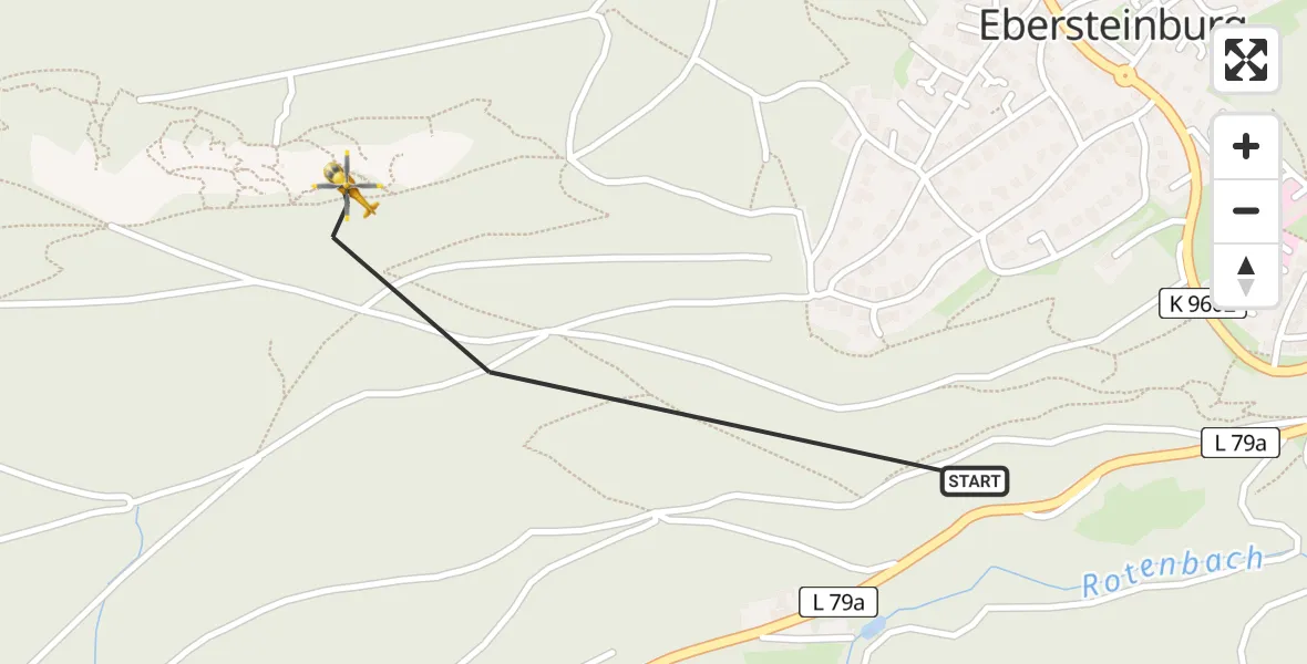 Flugroute Rettungshubschrauber Baden-Baden - Baden-Baden, 05 März 2026, 17:37