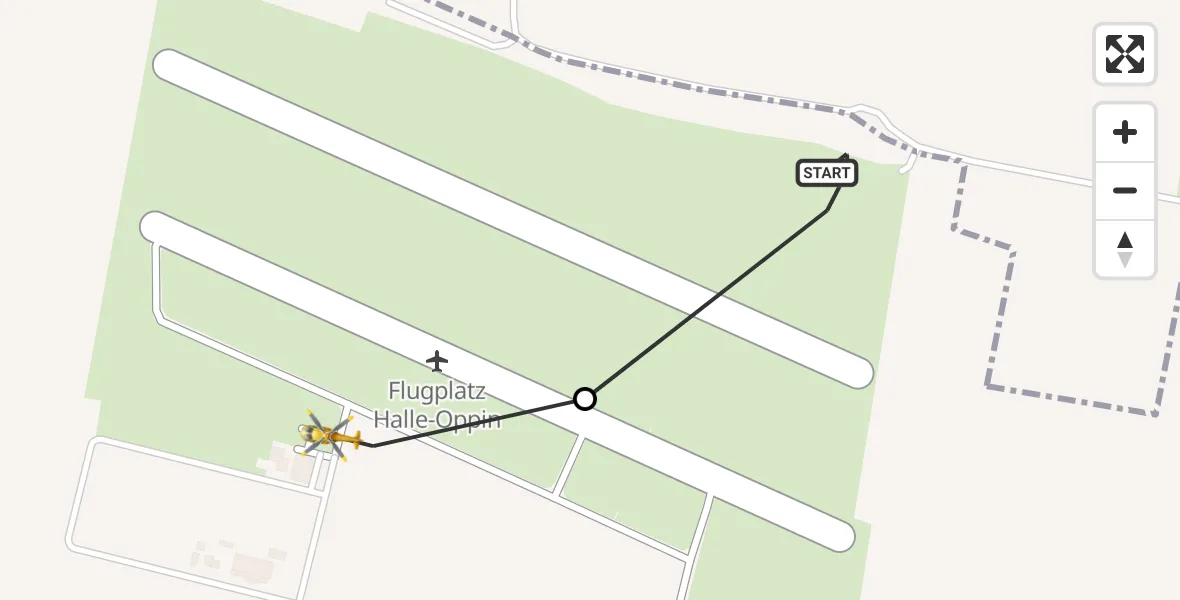 Flugroute Ambulanzhubschrauber Landsberg - Halle-Oppin Airfield, 06 März 2026, 09:06