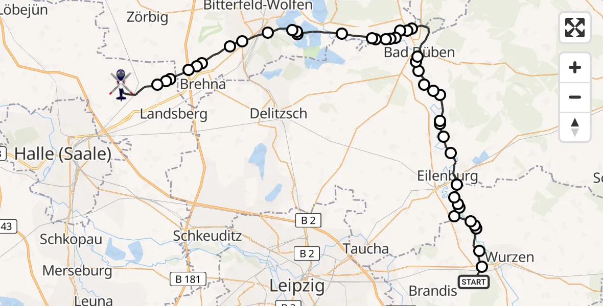 Flugroute Polizeihubschrauber Altenbach - Petersberg, 06 März 2026, 09:33
