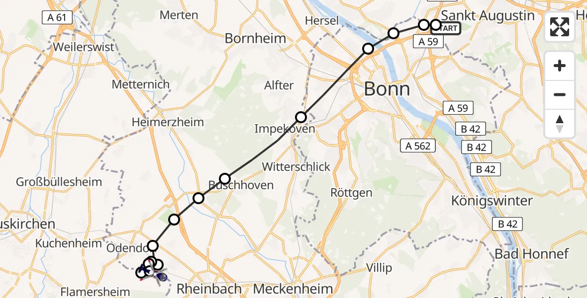 Flugroute Polizeihubschrauber Sankt Augustin - Euskirchen, 06 März 2026, 11:28