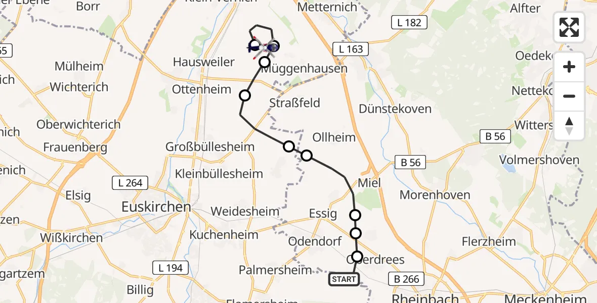 Flugroute Polizeihubschrauber Euskirchen - Weilerswist UL, 06 März 2026, 11:42