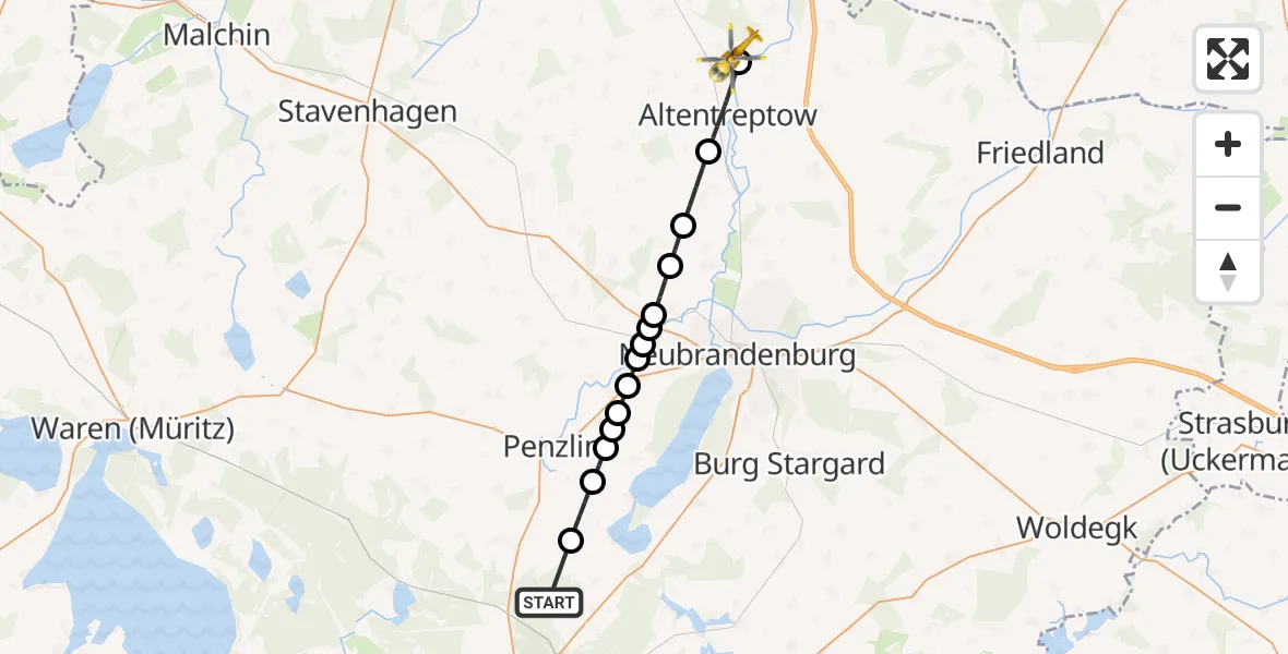 Routekaart van de vlucht: Rettungshubschrauber nach Burow, L 35