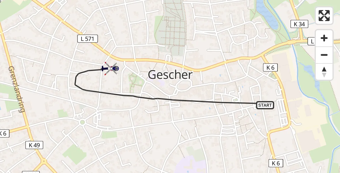Flugroute Polizeihubschrauber Gescher - Gescher, 06 März 2026, 12:50