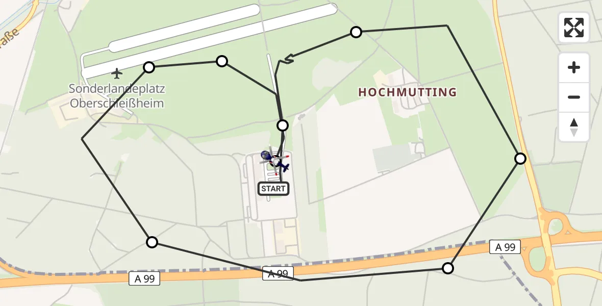 Routekaart van de vlucht: Polizeihubschrauber nach Oberschleißheim, Jägerstraße