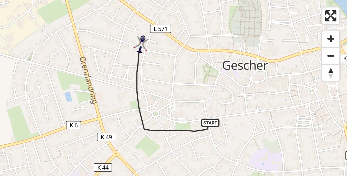 Flugroute Polizeihubschrauber Gescher - Gescher, 06 März 2026, 12:59