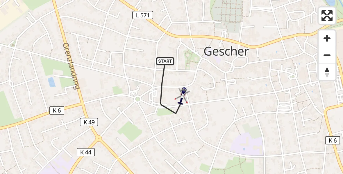 Flugroute Polizeihubschrauber Gescher - Gescher, 06 März 2026, 13:04